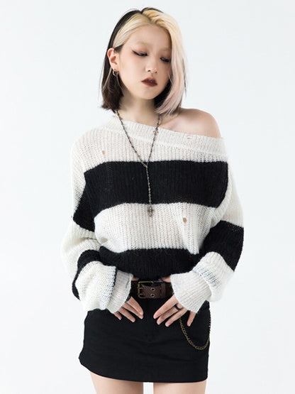 Striped Drop Shoulder Sweater