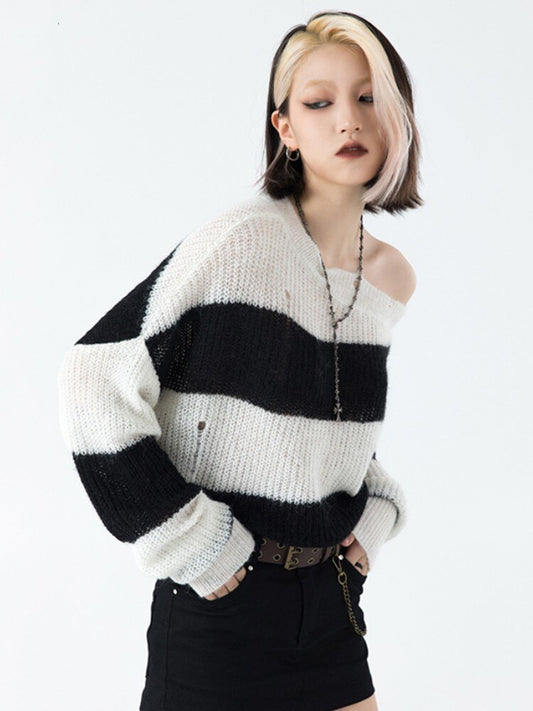 Striped Drop Shoulder Sweater