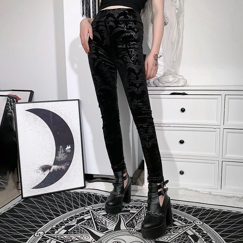 Street wear High Waist Gothic Leggings - Vellarmi