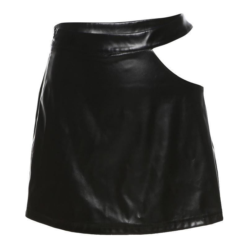 Leather Hollow Skirt