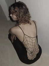 Load image into Gallery viewer, Gothic Sexy Black Spider Web Dress
