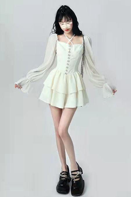 Long Sleeve Corset Mini Dress