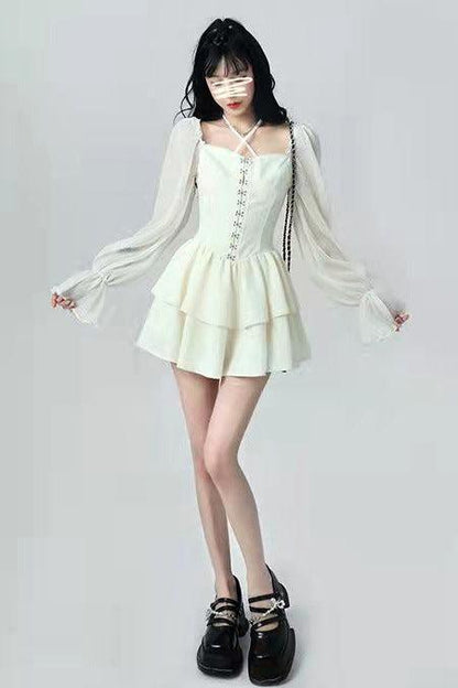 Long Sleeve Corset Mini Dress