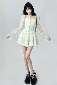 Long Sleeve Corset Mini Dress