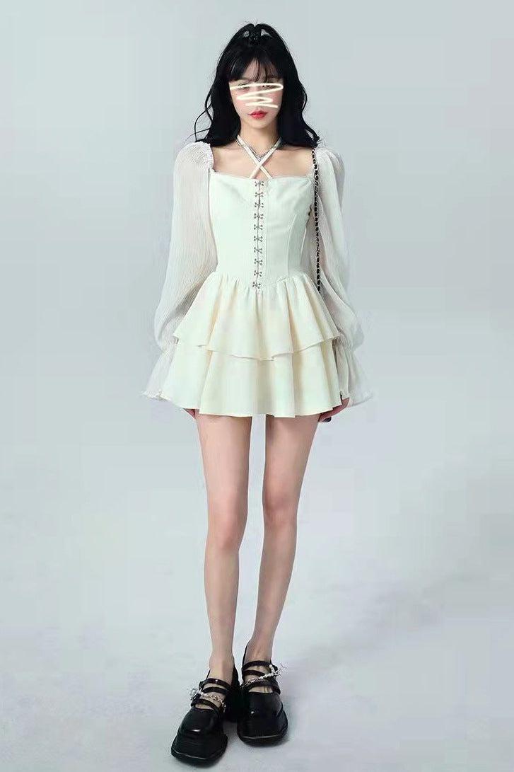 Long Sleeve Corset Mini Dress