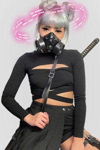 Long Sleeve Bandage Crop Top