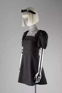 Vintage Puff Sleeve Mini Dress