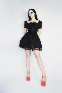 Sexy Goth Black Mini Dress