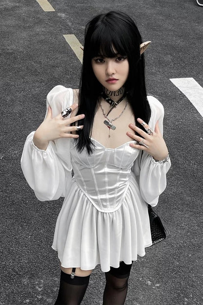 Lotus Leaf Sleeve Dress
