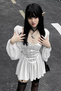 Lotus Leaf Sleeve Dress