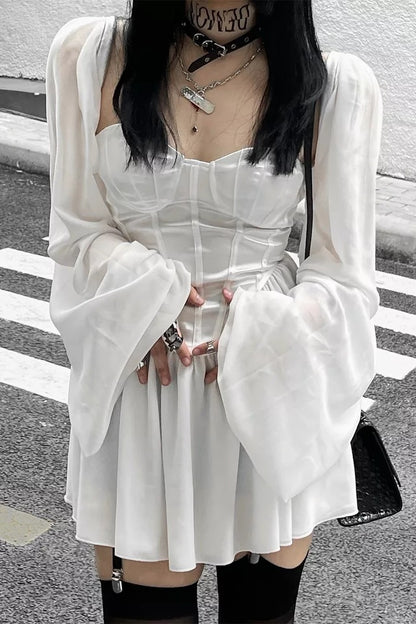 Lotus Leaf Sleeve Dress