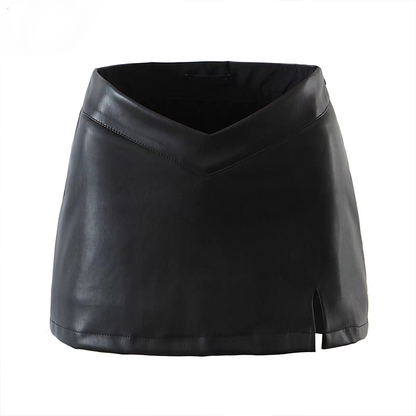 Leather Side Split Skirt