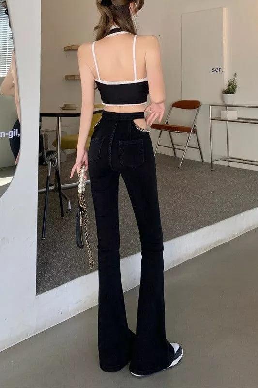 Chain Flare Jeans