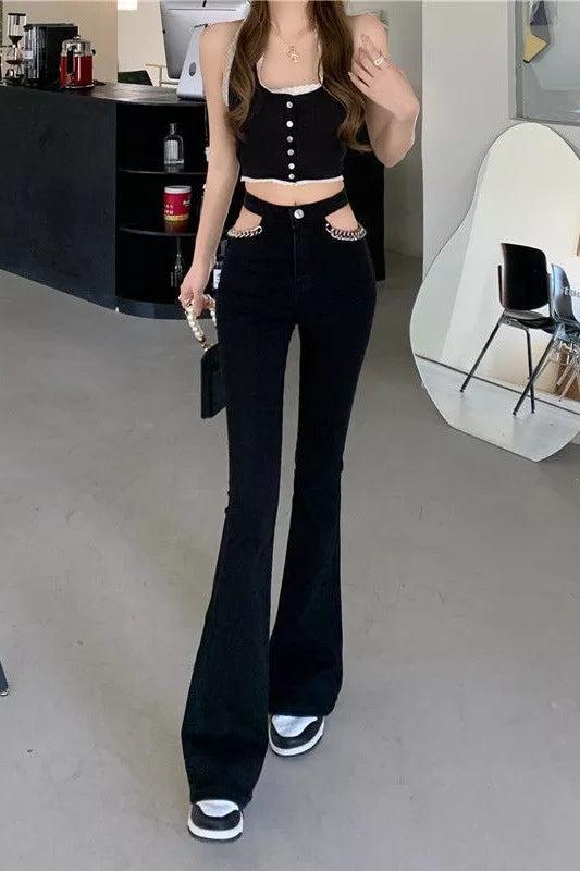 Chain Flare Jeans