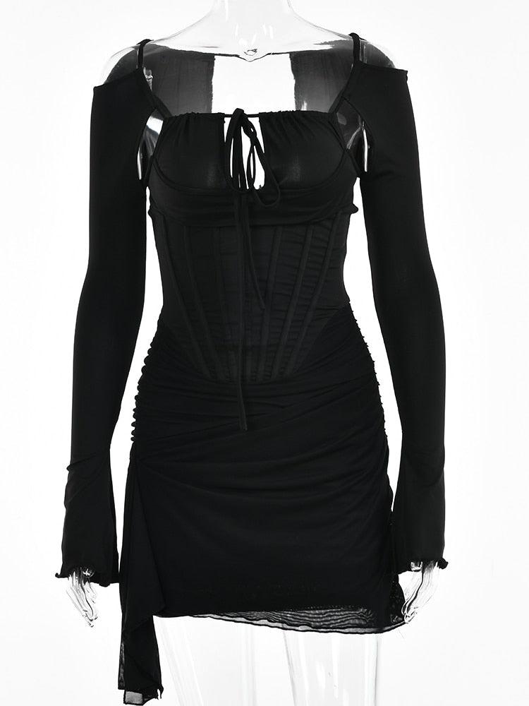 Spaghetti Strap Women's Sexy Black Dress