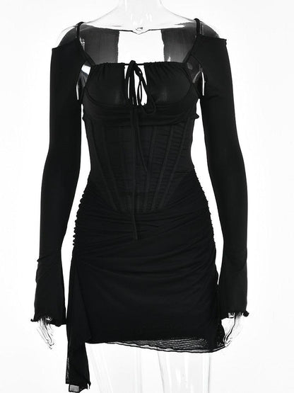 Spaghetti Strap Women's Sexy Black Dress