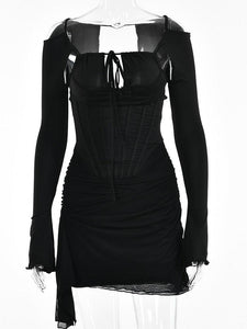 Spaghetti Strap Women's Sexy Black Dress