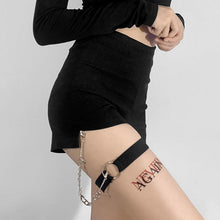 Load image into Gallery viewer, Goth Dark High Waist Chain Shorts
