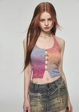 Load image into Gallery viewer, Colorful Rainbow Halter Top
