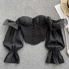 Load image into Gallery viewer, Slash Neck Women Crop Top
