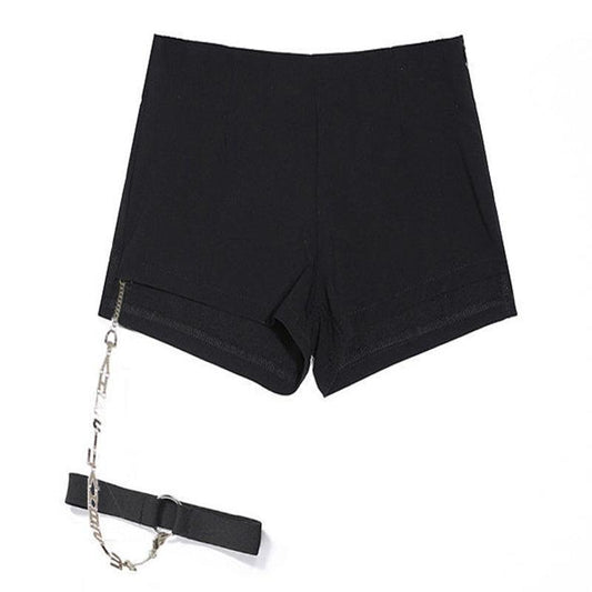 Goth Dark High Waist Chain Shorts