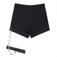 Load image into Gallery viewer, Goth Dark High Waist Chain Shorts

