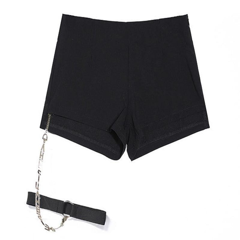 Goth Dark High Waist Chain Shorts
