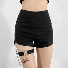 Load image into Gallery viewer, Goth Dark High Waist Chain Shorts

