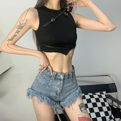 Rock Punk Streetwear Female Top