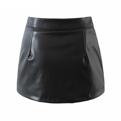 Leather Side Split Skirt