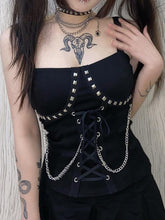 Load image into Gallery viewer, Goth Dark Grunge E-girl Crop Top
