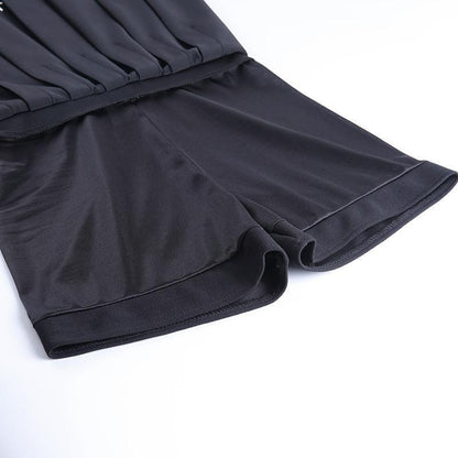 High Waist Pleated Black Skirt Gothic Style - Vellarmi