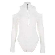 Load image into Gallery viewer, Women Black Long Sleeve Sexy Bodysuit - Vellarmi
