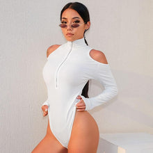 Load image into Gallery viewer, Women Black Long Sleeve Sexy Bodysuit - Vellarmi
