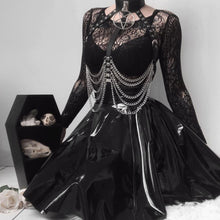 Load image into Gallery viewer, High Waist Suspender Gothic Skirt - Vellarmi

