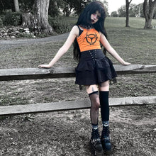 Load image into Gallery viewer, Dark Gothic Lace Up Skirt - Vellarmi
