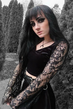 Load image into Gallery viewer, Summer Night Velvet Long Sleeve Lace Top - Vellarmi
