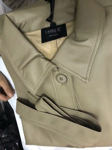 Secret Power Long Pu Leather Jacket