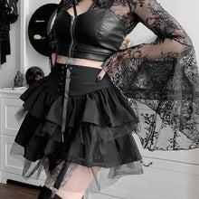 Load image into Gallery viewer, Dark Gothic Lace Up Skirt - Vellarmi
