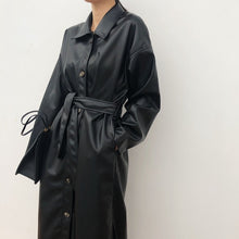 Load image into Gallery viewer, Secret Power Long Pu Leather Jacket

