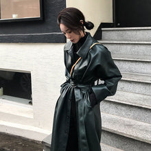 Load image into Gallery viewer, Secret Power Long Pu Leather Jacket

