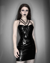 Load image into Gallery viewer, Goth Punk Style Sexy Black PU Leather Mini Dress - Vellarmi
