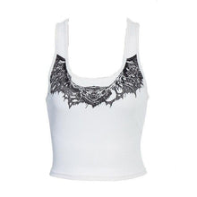 Load image into Gallery viewer, Women Bat Print Top Square Neck Goth Punk Style - Vellarmi
